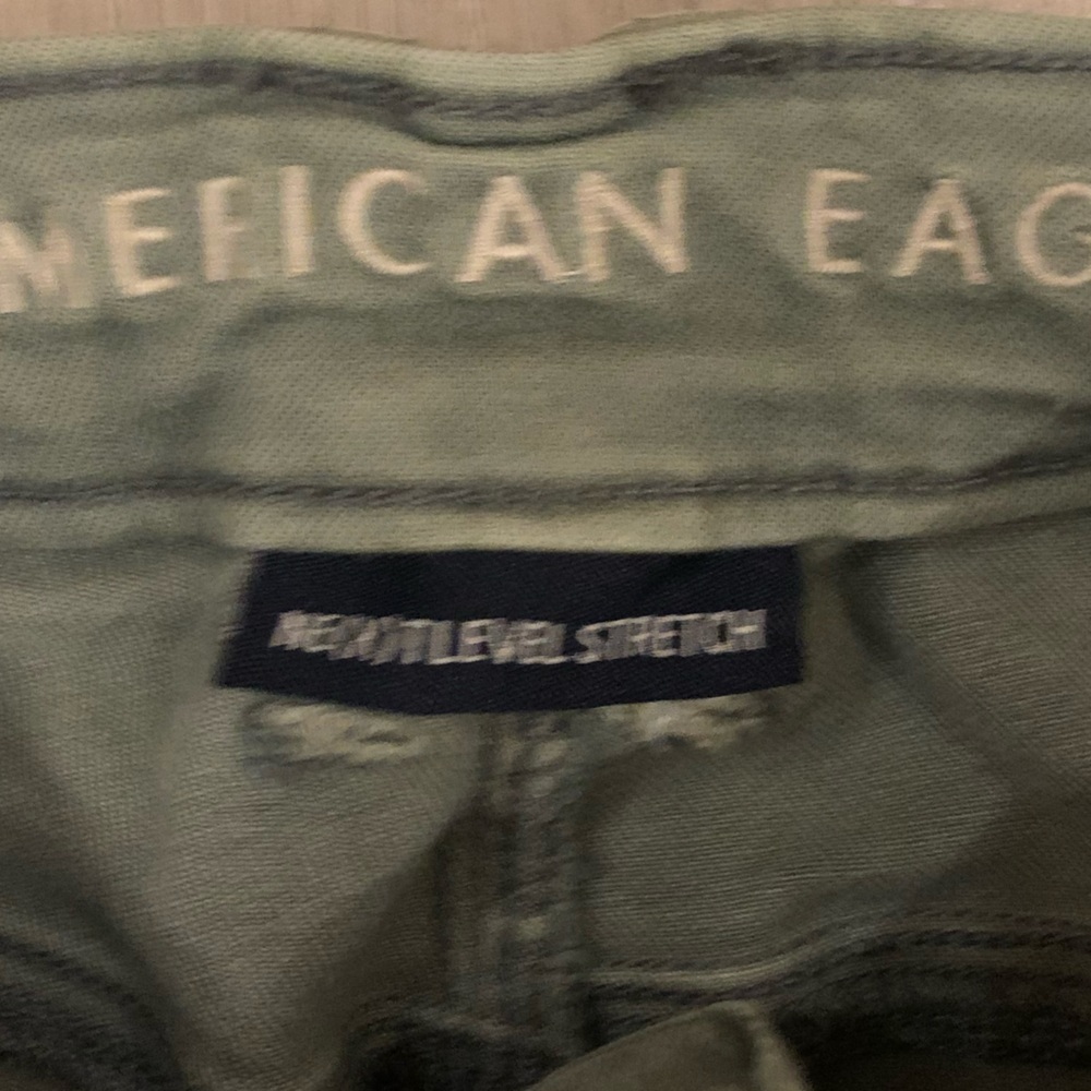 American Eagle Next Level Stretch 2 Long Skinny Jeans Olive - Picture 5 of 10